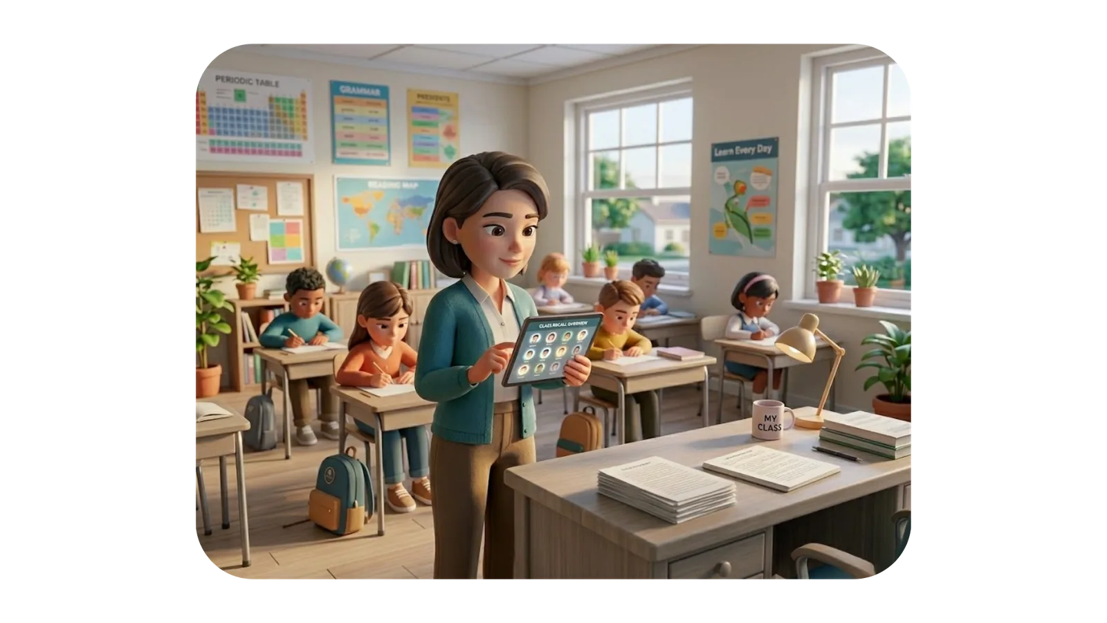 Teacher reviewing dashboard